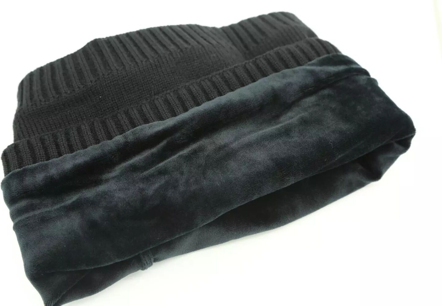 INF Bonnet et cache-col en tricot - Homme - Noir