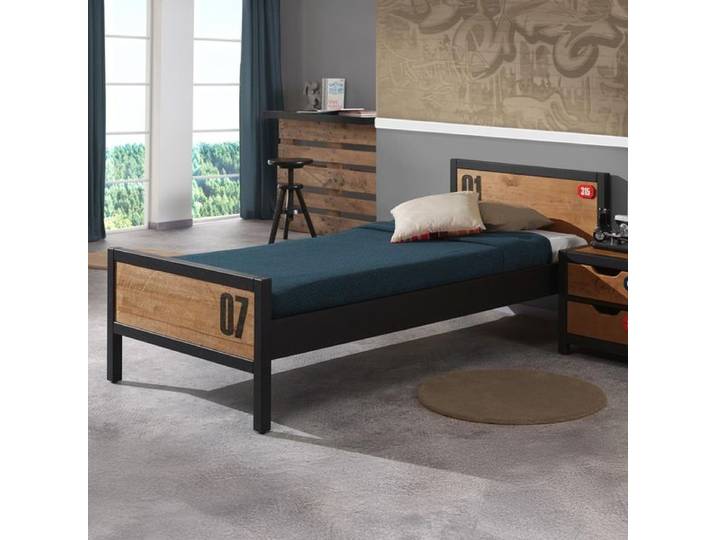 Massivholzbett Beli Kiefer teilmassiv 90x200 cm 90x200cm industrial