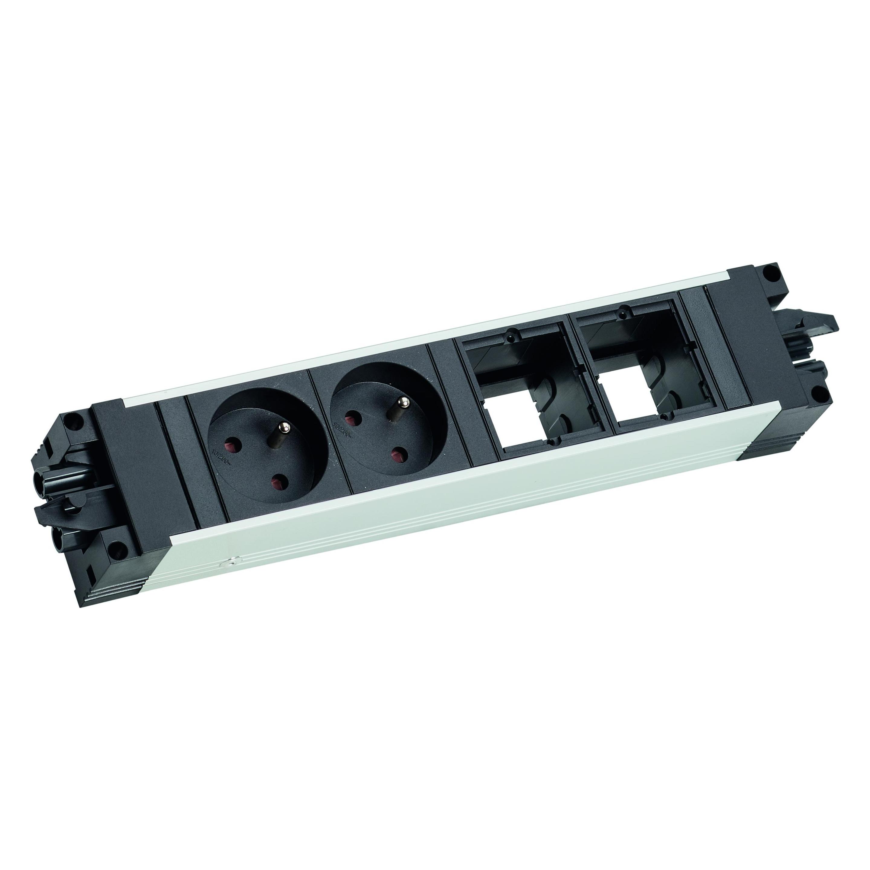 Bachmann STEP ALU - Steckdosenleiste - Eingabe, Eingang GST18 (2x, CEE 7/3, CEE 7/5) (906.009)