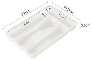 Uplift Essentials Polypropylene Dual Size Flatware Drawer Divider Tray 4 compartment
