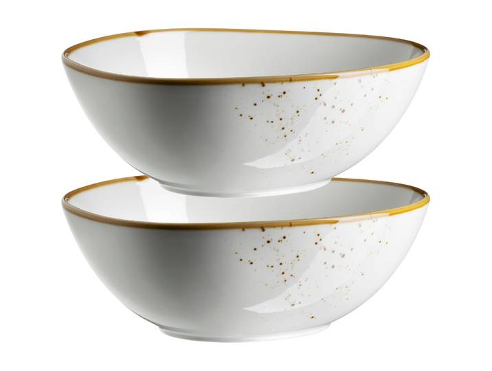 MÄSER Schüssel-Set 2-tlg. Pintar weiss/braun Porzellan D 20.5 cm 2 Stk - Schüssel-Set 2-tlg.