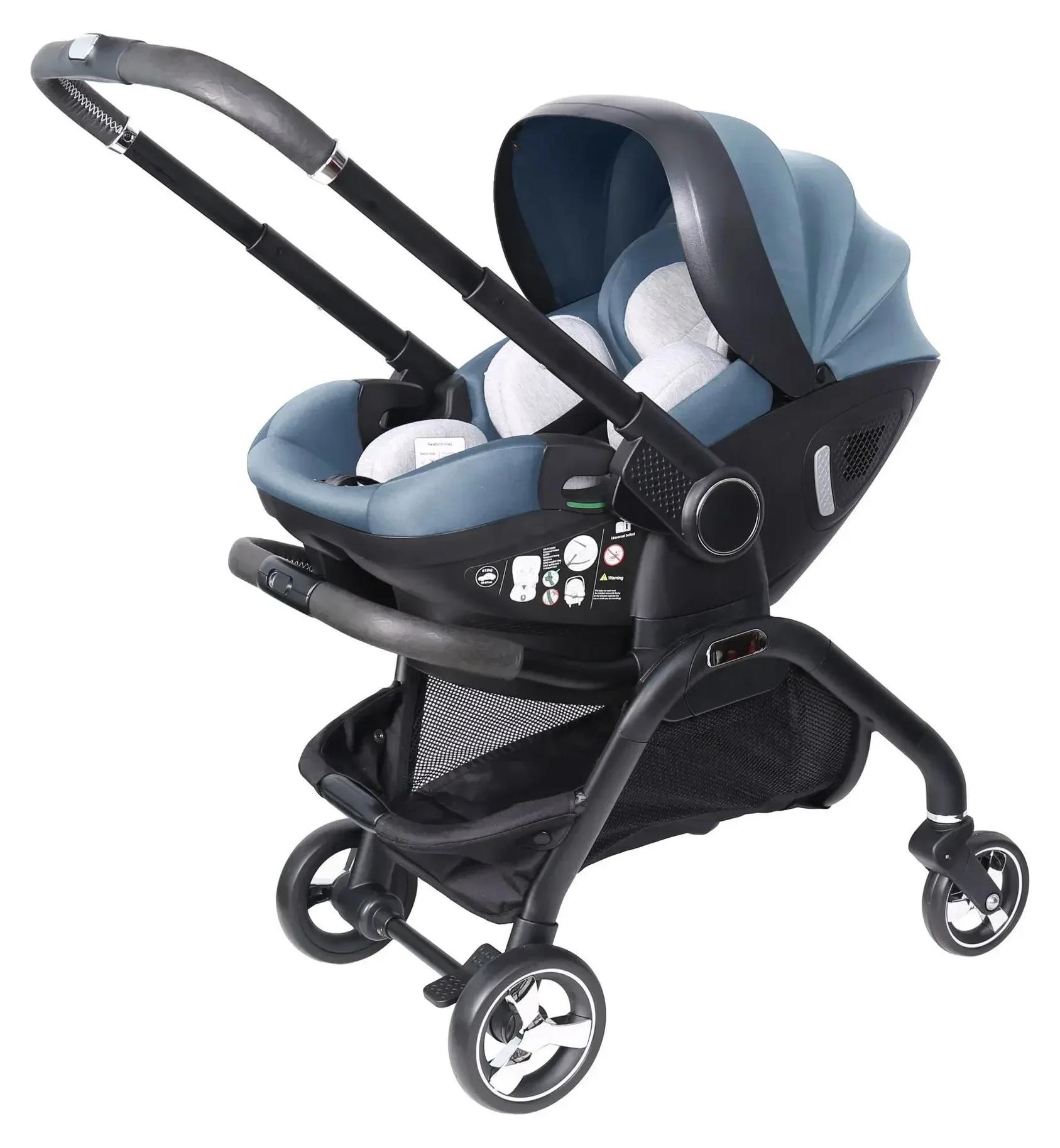 Kinderwagen S366 - 4-in-1 - Mit Babyschale - Faltbar - Liegeposition - Belastbar bis 20 kg - Blau
