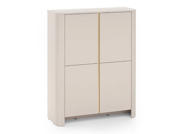 Lomadox Kommode BRUNNEN-160, Kaschmir, grifflos, 4 Türen, 103 cm breit