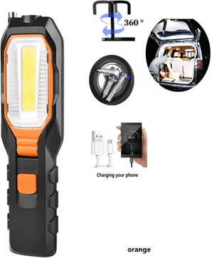 Inspire Curations Portable Rechargeable COB LED Work Light For Car And Camping 07gdz orange