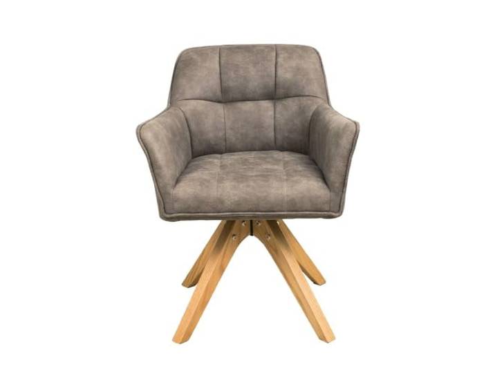 AVISSIMO Vellari Esszimmerstuhl, 360° drehbar, Vollpolsterstuhl mit Eichenholz-Gestell, modern & komfortabel, passend für Esszimmer & Wohnzimmer, braun