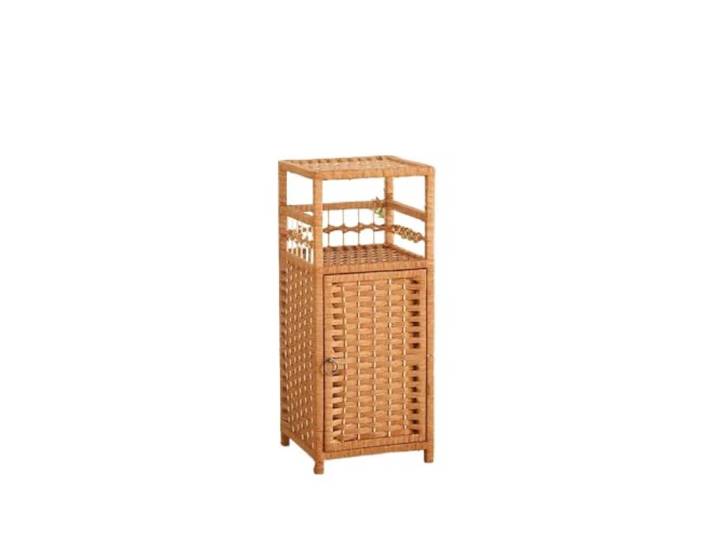 DASJKDI Eckregal for den Nachttisch aus Rattan Moderne, platzsparende Wohnzimmernutzung(Coffee 27X27X100)