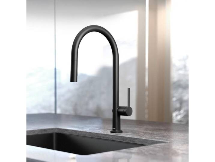 hansgrohe Talis M54 Mitigeur de cuisine monocommande 210\, douchette extractible\, 2 jets\, noir mat