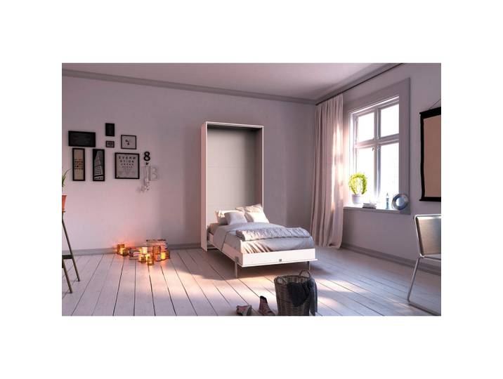 Mid.you Schrankbett Wimex Juist, Weiß, Birke, Schichtholz, Höhe ca. 18,5 cm, 90x200 cm, Federholzleisten verleimt, Schlafzimmer, Betten, Gästebetten, Klappbetten