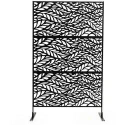 COSTWAY wetterfester Gartensichtschutz mit Ständer, 122x198cm balkon Sichtschutz, freistehende Metall-Trennwand als Outdoor Paravent