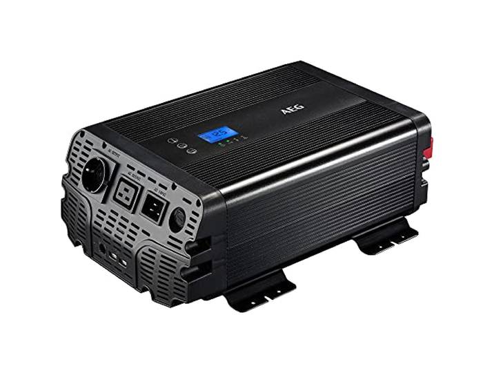 AEG Automotive Sinus-Spannungswandler 1500 W, 12 V DC auf 230 V AC, mit App-Steuerung, Netzvorrangschaltung, Lüftersteuerung, Wechselrichter Inverter