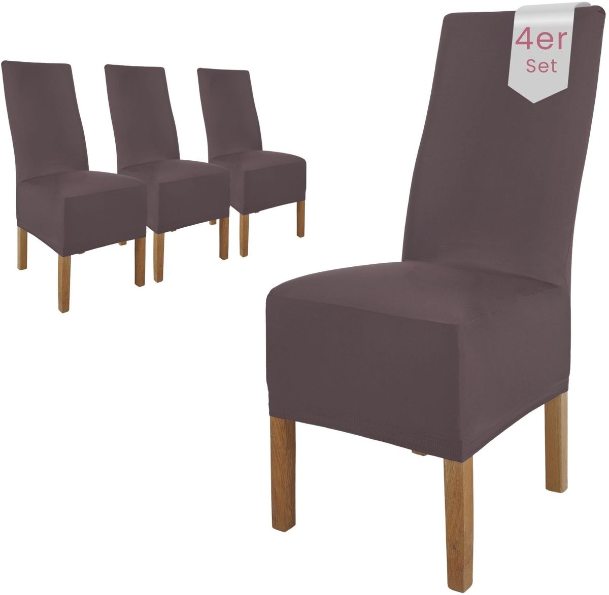 Set van 4 elegante stoelhoezen voor eetkamerstoelen