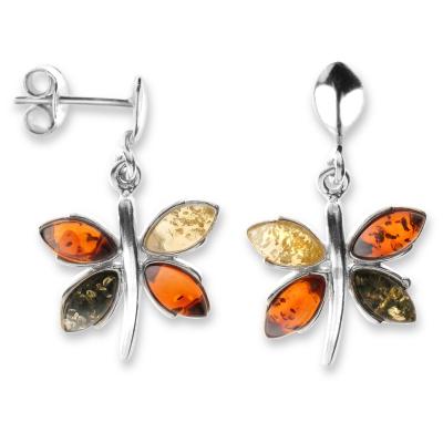 Paar Ohrstecker OSTSEE-SCHMUCK "Ostsee-Schmuck Ohrhänger Schmetterling Ohrhänger Schmetterling", weiß, Ohrringe, Damen, 29 x 18mm, Silber 925 (Sterlingsilber)