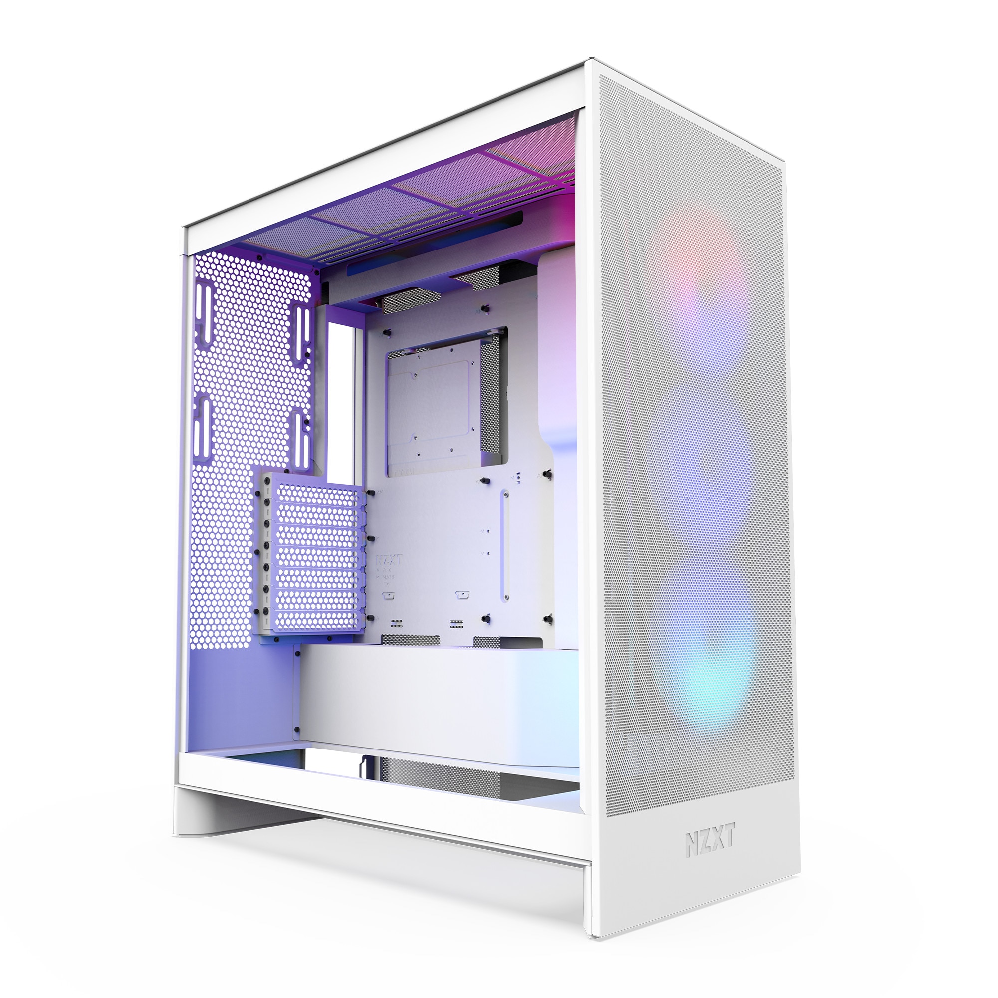 NZXT H7 Flow White RGB (2024) Midi Tower ATX Gaming Gehäuse weiß mit Glasfenster CM-H72FW-R1