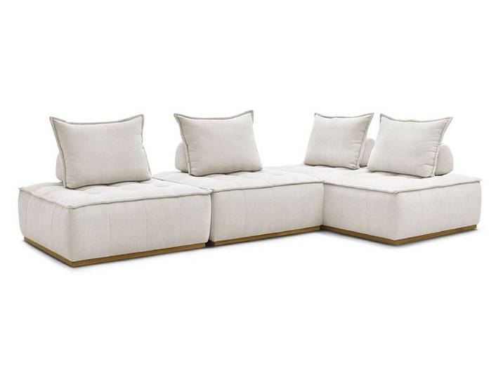 Ecksofa BOBOCHIC ELISA Stoff mit Textur weiss