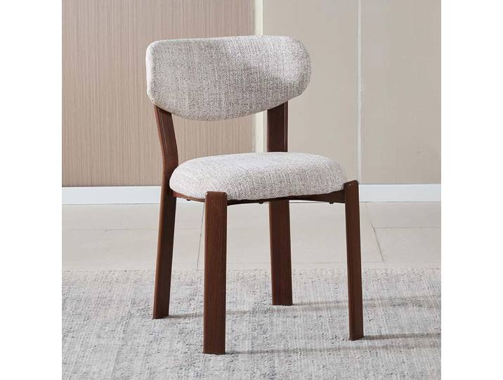 Milton & Oldbrook\, chaise de salle à manger de style japonais-scandinave (Japandi)\, modèle Perast\, couleur gris\, bois de noyer