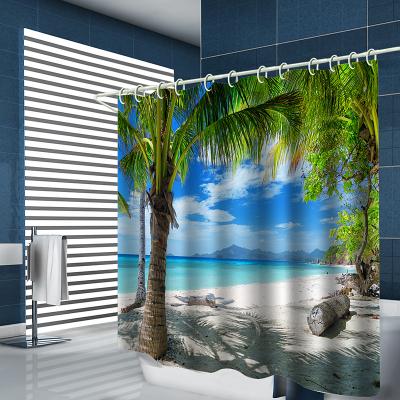 LightInthebox Sea Water Plant Landscape Printing With Hook Shower Curtain Modern Polyester Machining Waterproof Bathroom