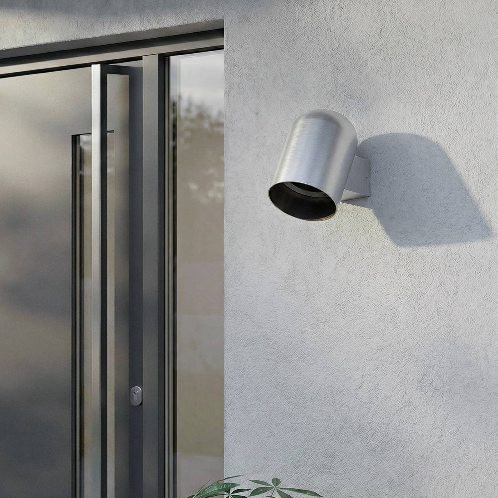 Außenwandleuchte Lupil Lindby, dimmbar, alu / grau / zink, Aluminium, Modern, Wandleuchte außen