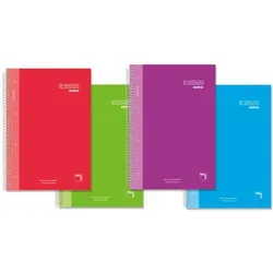Pacsa, Heft + Block, Notizbuch Premium Extra Bunt Din A4 4 Stücke 80 Seiten (A4)