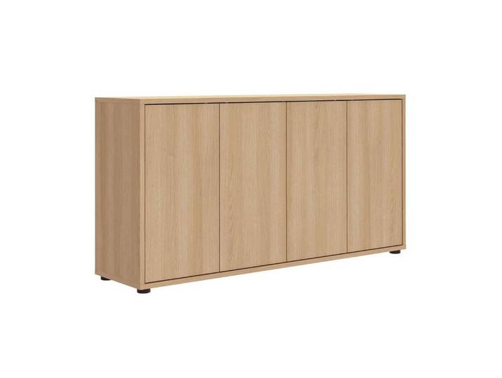 mokebo Sideboard 'Horizon' Holz Kommode Push-to-Open Türen Schrank (73x136 cm, mit Einlegeböden), Made in Germany, Kommode, Beistellschrank, Anrichte in Eiche