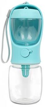 Friendly Fresh Finds Portable Dog & Cat Water Bottle With Storage For Pets Travel Feeder & Bowl blue 550ml