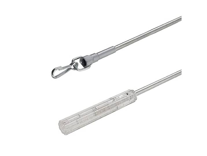 Liedeco Schleuderstab, Bedienstab Chromstahl mit PVC Überzug für Vorhangschiene, 1 Stk L 125 cm