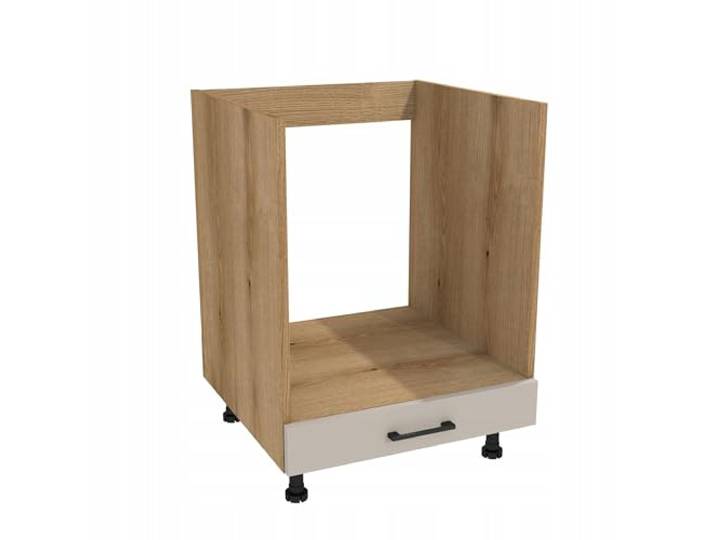 Laclar Capri Unterschrank für Backofen 52,8x60x82 cm – Einbauschrank für Backofen Korpus Eiche Evoke, Front Kaschmir Matt Soft-Close, Designküche, pflegleicht
