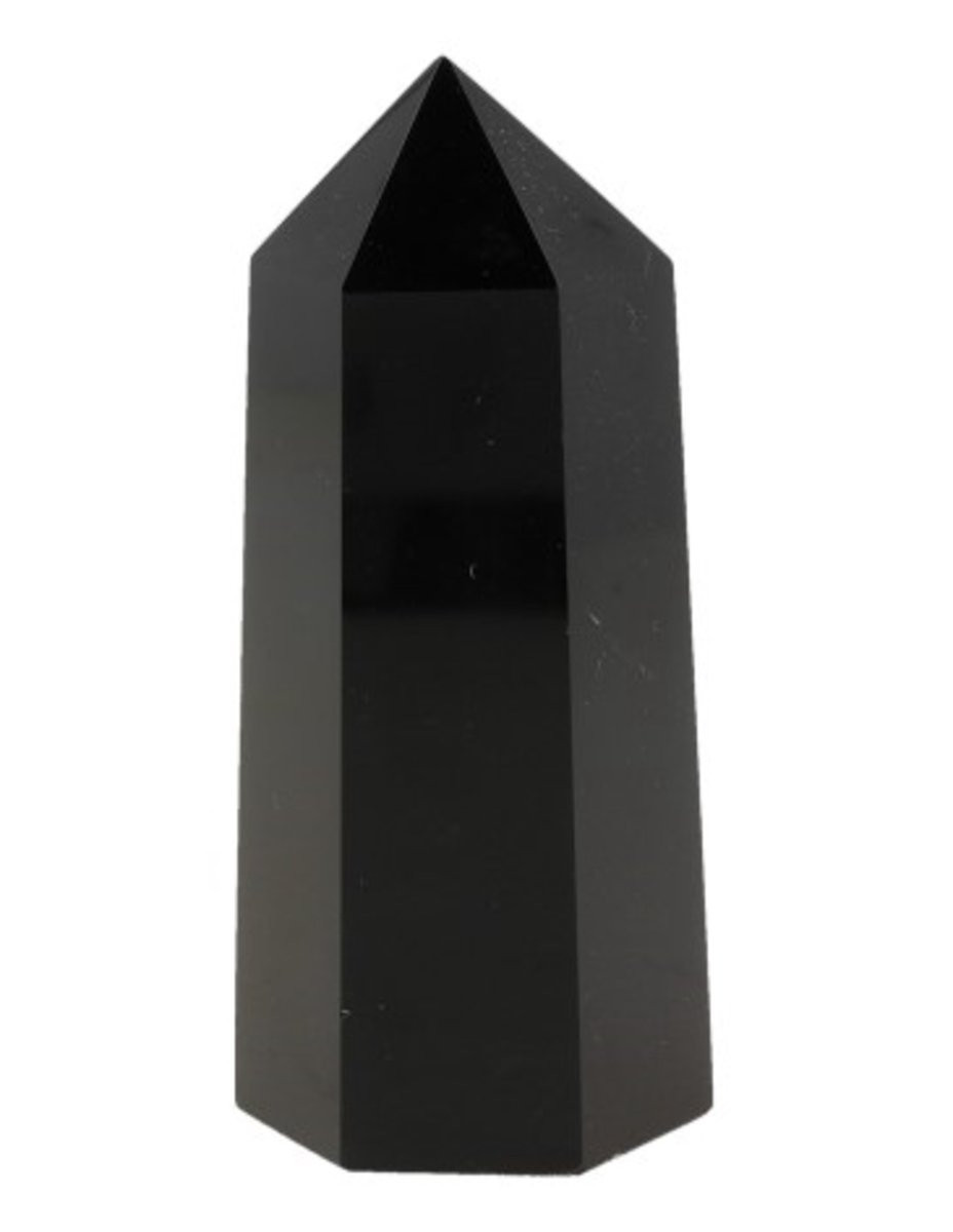 Obsidiaan zwarte edelsteen punt 7-8 cm
