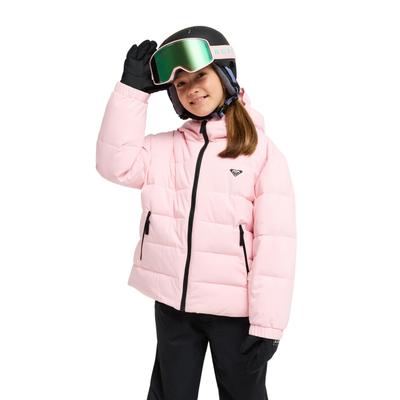 Snowboardjacke ROXY "Snowyhill Puffy", Mädchen, Gr. 8, rosa (rose shadow), Obermaterial: 100% Polyester., Jacken Snowboardjacke
