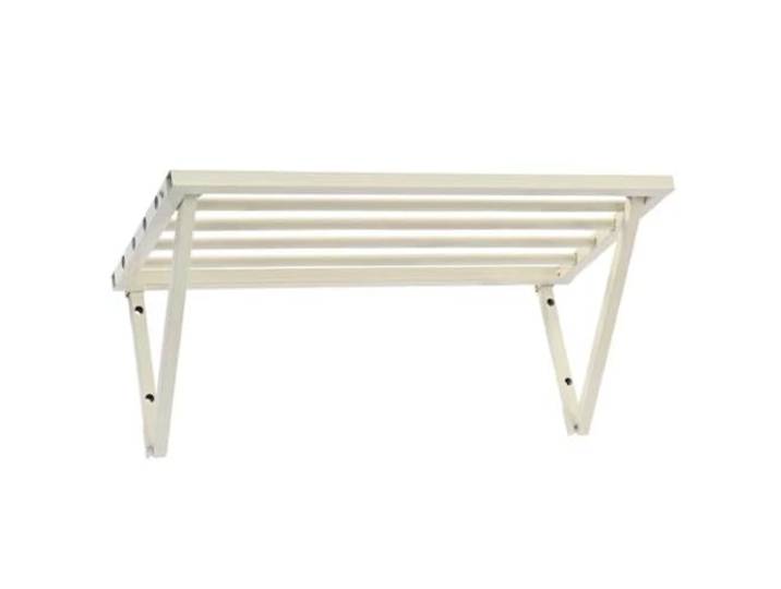 Schwerlast-Metallregal für Garagen, schwebende und wandmontierte Regale, robuste Aufbewahrung, ideal zum Organisieren von Werkzeugen und Organisation des Platzes (Weiß, 97 x 30 cm)