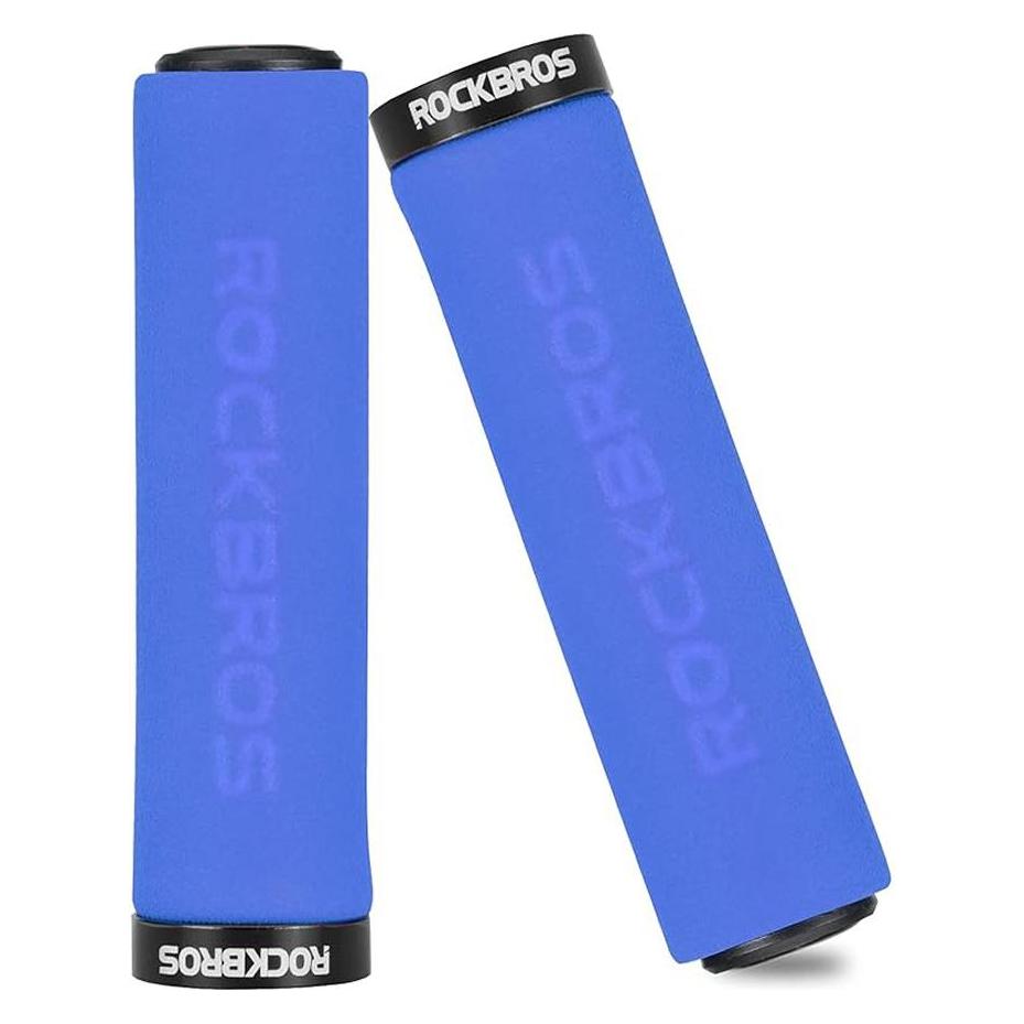 Rockbros BT1001BLBK sponge bicycle handlebar grips - blue and black (1701423730)