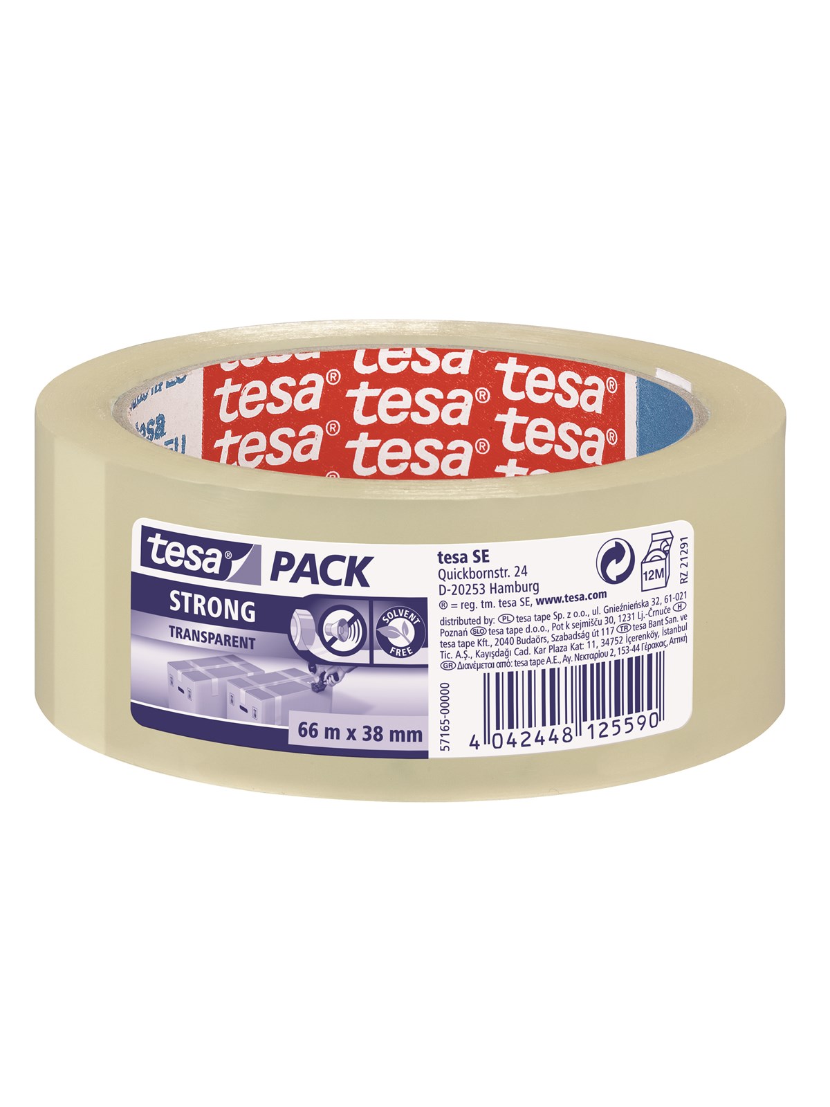 tesa pack Strong Packaging Tape 66m x 38mm Transparent