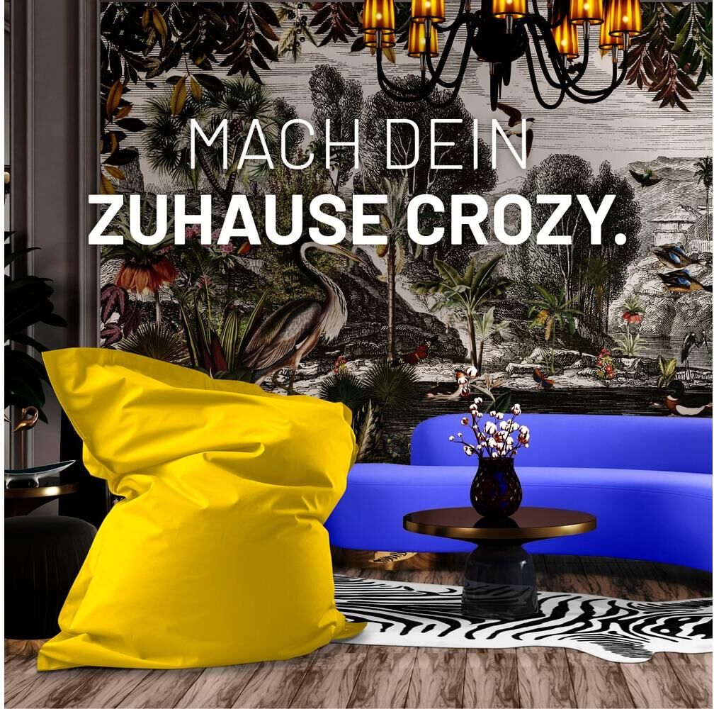 Sitzsack LUMALAND "380 l", gelb, B:140cm H:50cm T:180cm, Polyester, Sitzsäcke, Sitzsack gelb B/H/T: 140cm x 50cm x 180cm