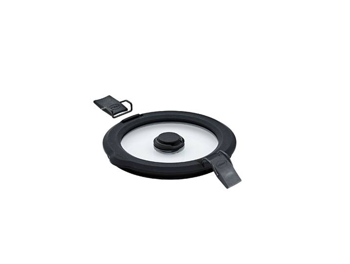 Deckel RÖSLE Vakuumdeckel FLEXX 2GO 0,4 L rund mit Clips , schwarz (silberfarben, schwarz), B:13,5cm H:1,6cm L:13,5cm, Glas, Silikon, Deckel, Deckel, Deckel für 0,4 L Dose FLEXX 2GO