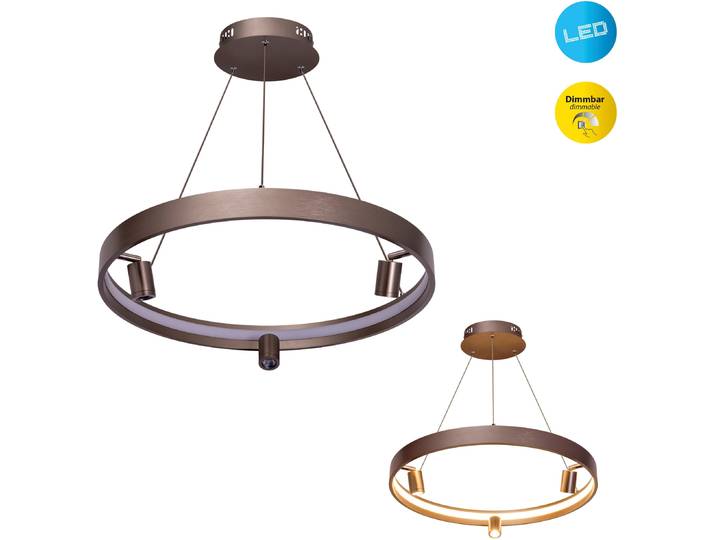 NÄVE LED Pendelleuchte Tristan , silber (stahl, blank), 4, Ø 58cm, 1 Stk., Leuchten, Hänge-, Pendellampe warmweiß, 58cm, 37W, stahl-blank, inkl. Trafo,IP20, LED Pendelleuchte