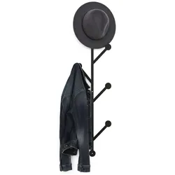 Dmora Garderobe/Kleiderbügel Dpasin, Kleiderhalter, Wand-Kleiderständer-Struktur, Wandgarderobe, 22x5h94 cm, Schwarz