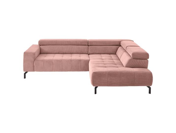 Beldomo Style Ecksofa, Altrosa, Metall, 3-Sitzer, Ottomane rechts, L-Form, 261x214 cm, Goldenes M, Wohnzimmer, Sofas & Couches, Wohnlandschaften, Ecksofas