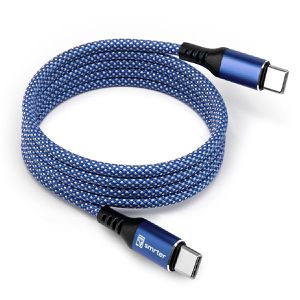 smrter Ladekabel Magneto C2C, blau, 1m, USB-C auf USB-C, magnetisch, 60W Schnellladekabel