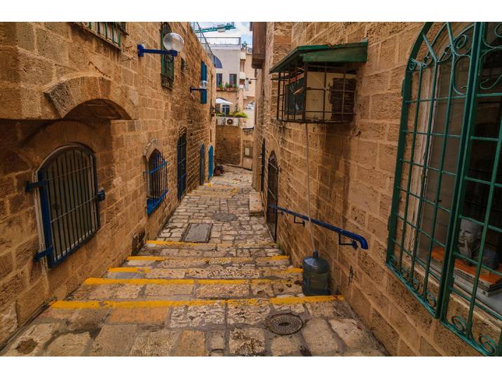 Fototapete PAPERMOON Tel Aviv-Jaffa Alte Gasse , bunt, B:2m L:1,49m, Vlies, Tapeten, Fototapete