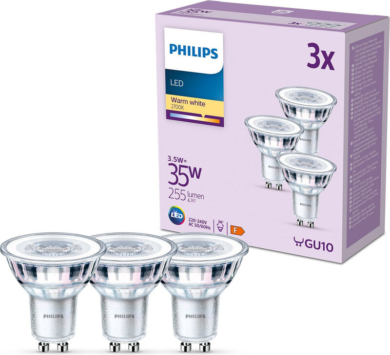 Philips LED Spot 35 W GU10 Warmwit licht 3 stuks