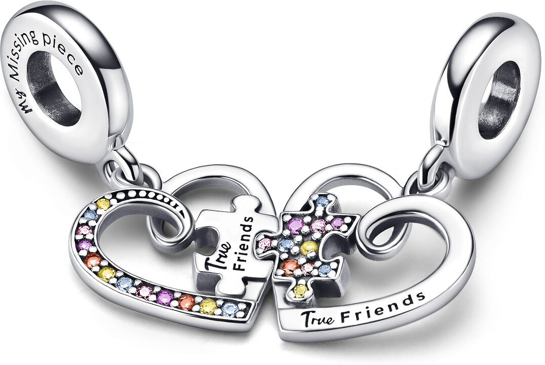 Pandora Moments Puzzle Piece Hearts Splittable Friendship Sterling silver berlock 792239C01
