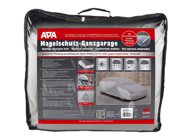 Faltgarage APA APA 16168 Hagelschutz-Ganzgarage , silber (silberfarben), B:165cm H:119cm L:431cm, Neopren, Polyester, Planen, Faltgarage, mit Gummizug L, 571 x 203 x 119cm
