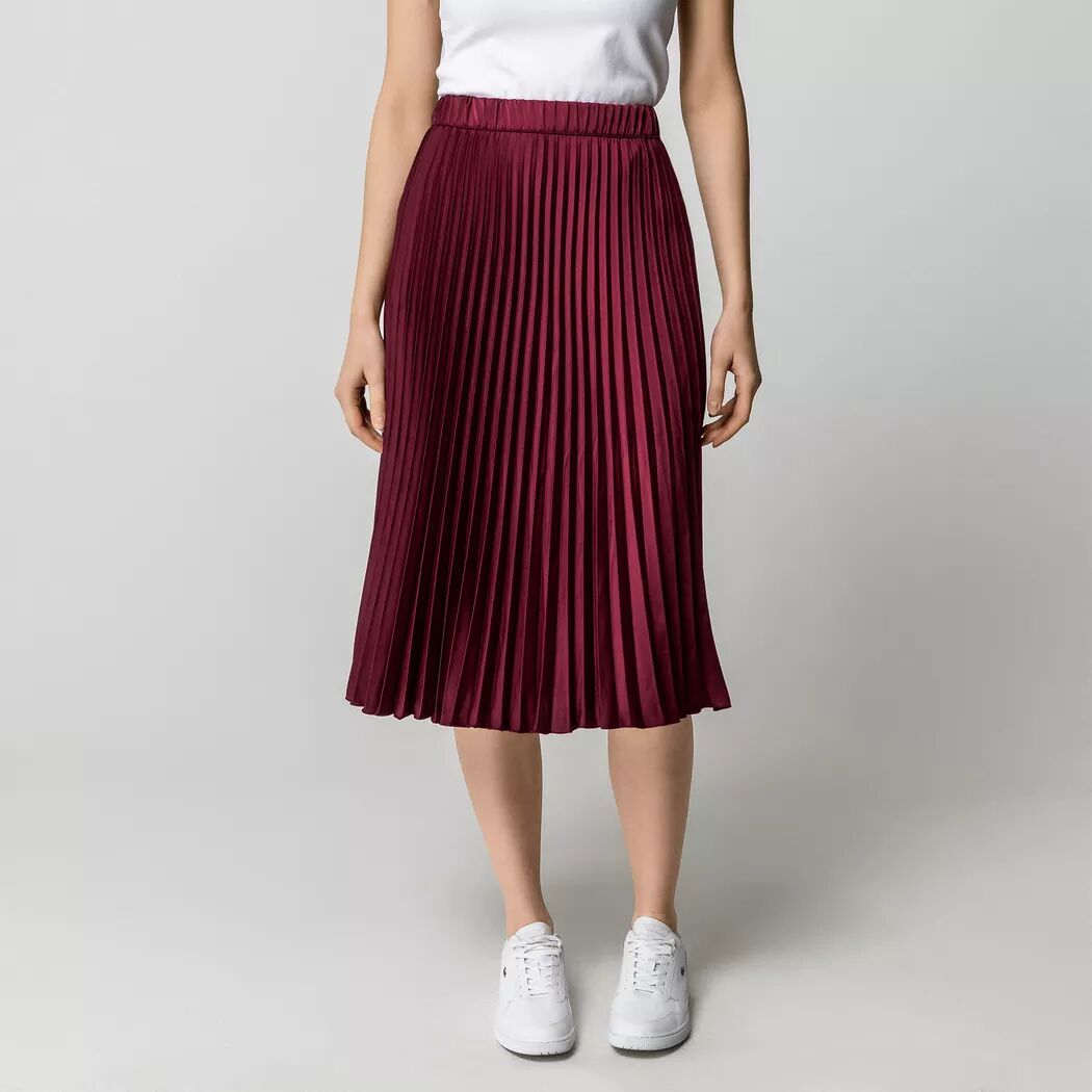 Manor Woman - Langer Faltenrock, für Damen, Bordeaux, Größe 34