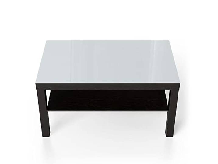 DEQORI Glastisch schwarz groß 90x50 cm Unifarben - Hellgrau ausgefallener Beistelltisch aus Glas Hochglanz Couchtisch fürs Wohnzimmer moderner Couch Tisch mit Design