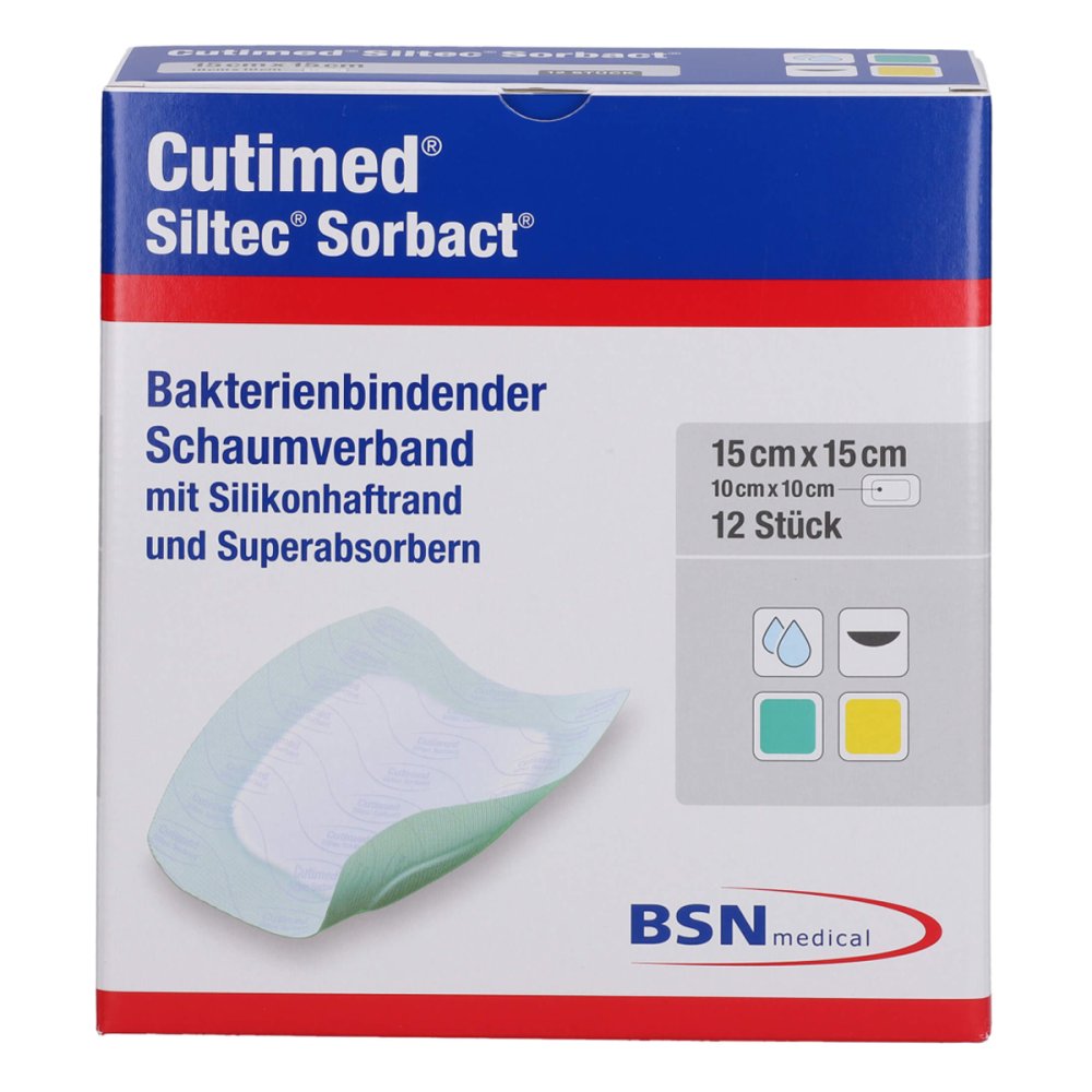 BSN medical GmbH Cutimed Siltec Sorbact Pu-verb.15x15 cm 07343140