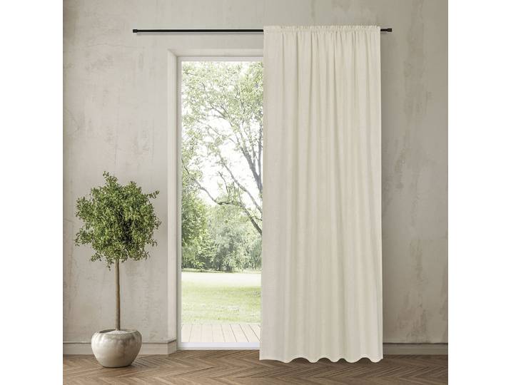 Vorhang GERSTER Abra Gr. 1, beige (natur), B:140cm H:270cm, Baumwolle, Leinen, Gardinen, Vorhang, Fertiggardine Abra