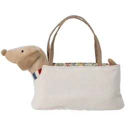 Bloomingville Soft Toy Hund mit Tasche Hilena, 28 x 5 x 15 cm