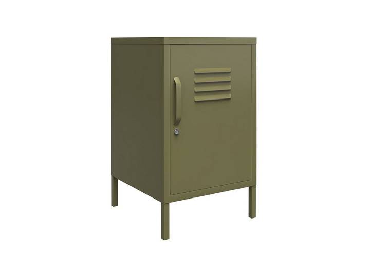 loft24 Nachtschrank Bradford Nachttisch aus Metall mit 1 Tür im Retro Look