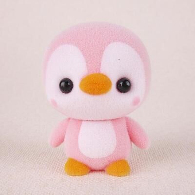 Snug & Styled Cute Penguin PVC Flocking Doll Kids Birthday Gift Animal Desk Ornament & Collectible Figurine pink