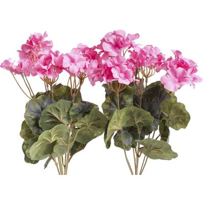 Kunstblume BOTANIC-HAUS "Geranienbusch", pink, B:22cm H:37cm T:22cm Ø:22cm, Kunststoff, Kunstpflanzen