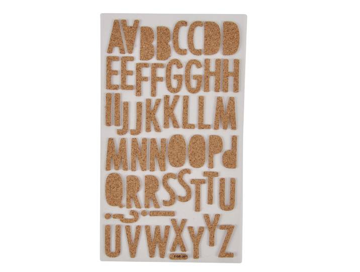 Buchstaben Aufkleber, selbstklebende Buchstaben aus Kork zum einfachen Beschriften